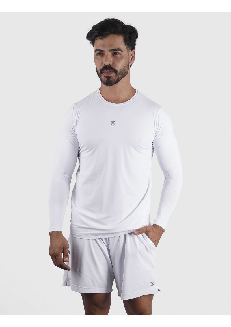 Camiseta Basic Usup Branco Poliamida Uv 50+ Manga Longa
