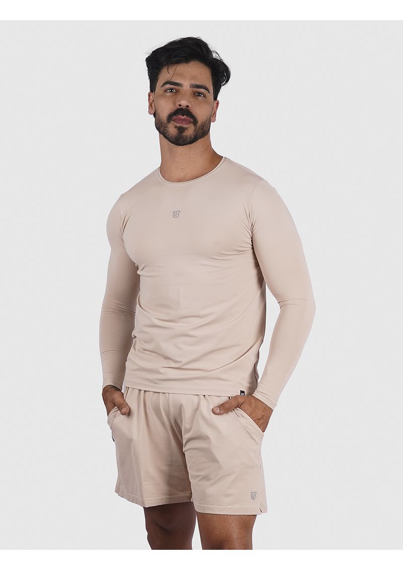 Camiseta Basic Usup Creme Poliamida Uv 50+ Manga Longa 