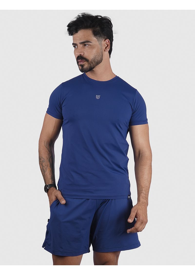Camiseta Basic Usup Azul Navy Poliamida Uv 50+ Manga Curta 