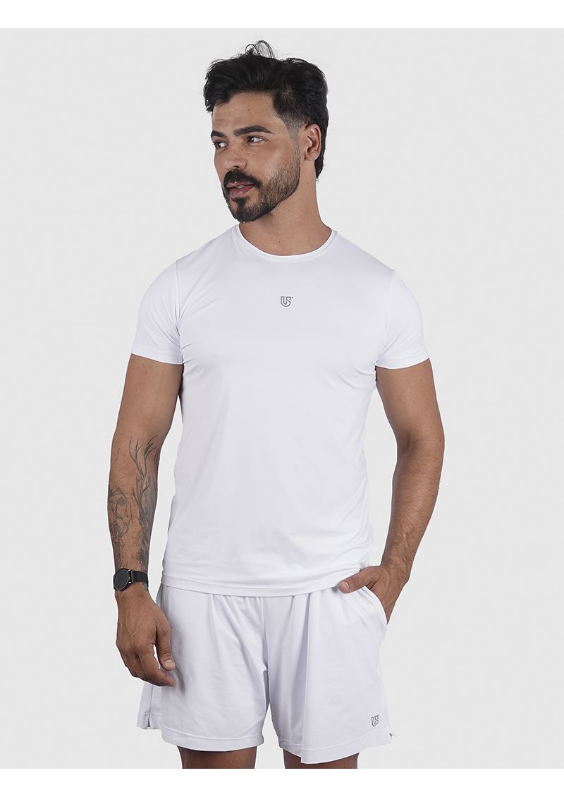 Camiseta Basic Usup Branco Poliamida Uv 50+ Manga Curta 