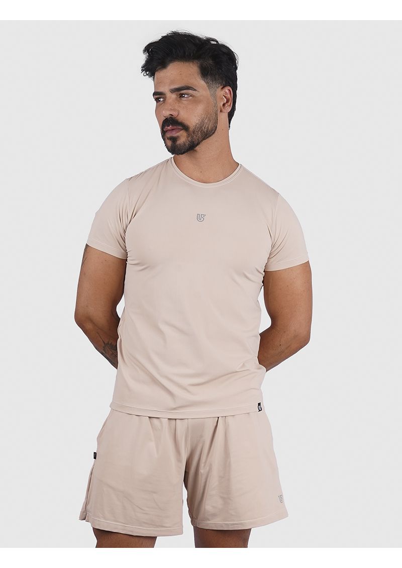 Camiseta Basic Usup Creme Poliamida Uv 50+ Manga Curta