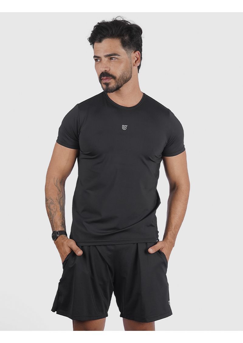 Camiseta Basic Usup Preto Poliamida Uv 50+ Manga Curta