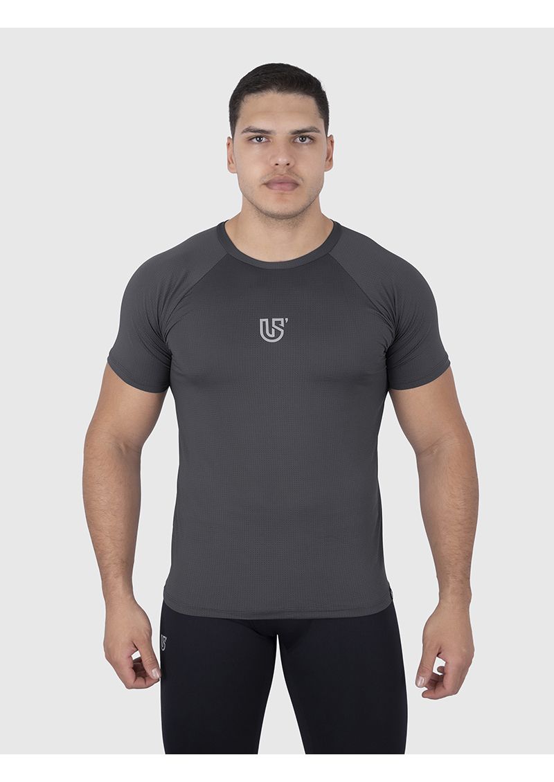 Camiseta Cinza USUP Aerodry Manga Curta de Poliamida Proteção Solar UV40+