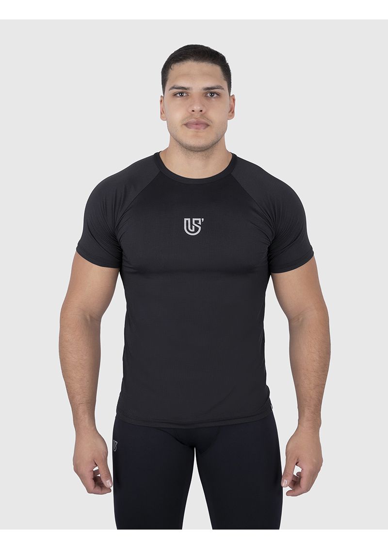 Camiseta Preto USUP Aerodry Manga Curta de Poliamida Proteção Solar UV40+