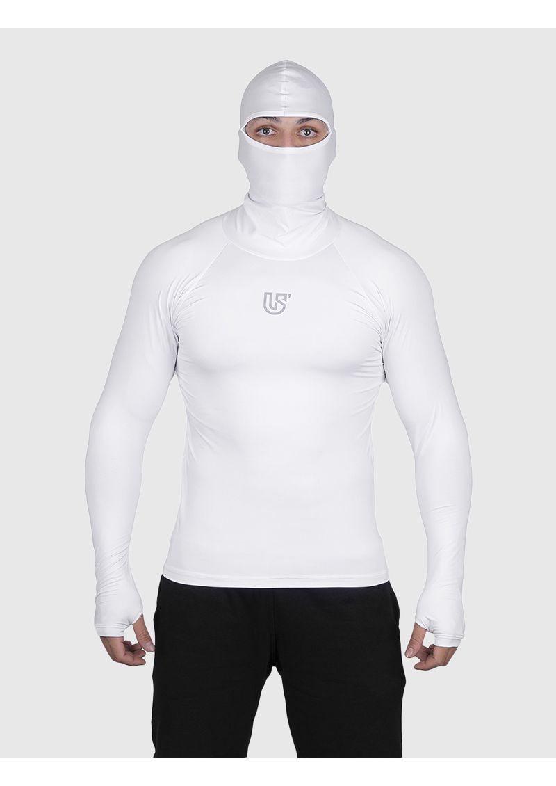 Camiseta Branca USUP Ninja Manga Longa Microdry UV50+ Com Abertura de Polegar