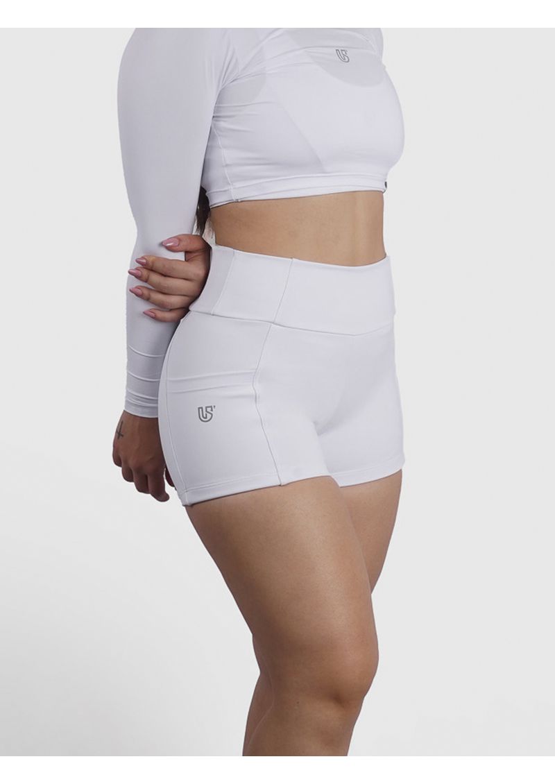 Short Luna Branco Poliamida Uv 50+ Blackout Bolsos na Lateral