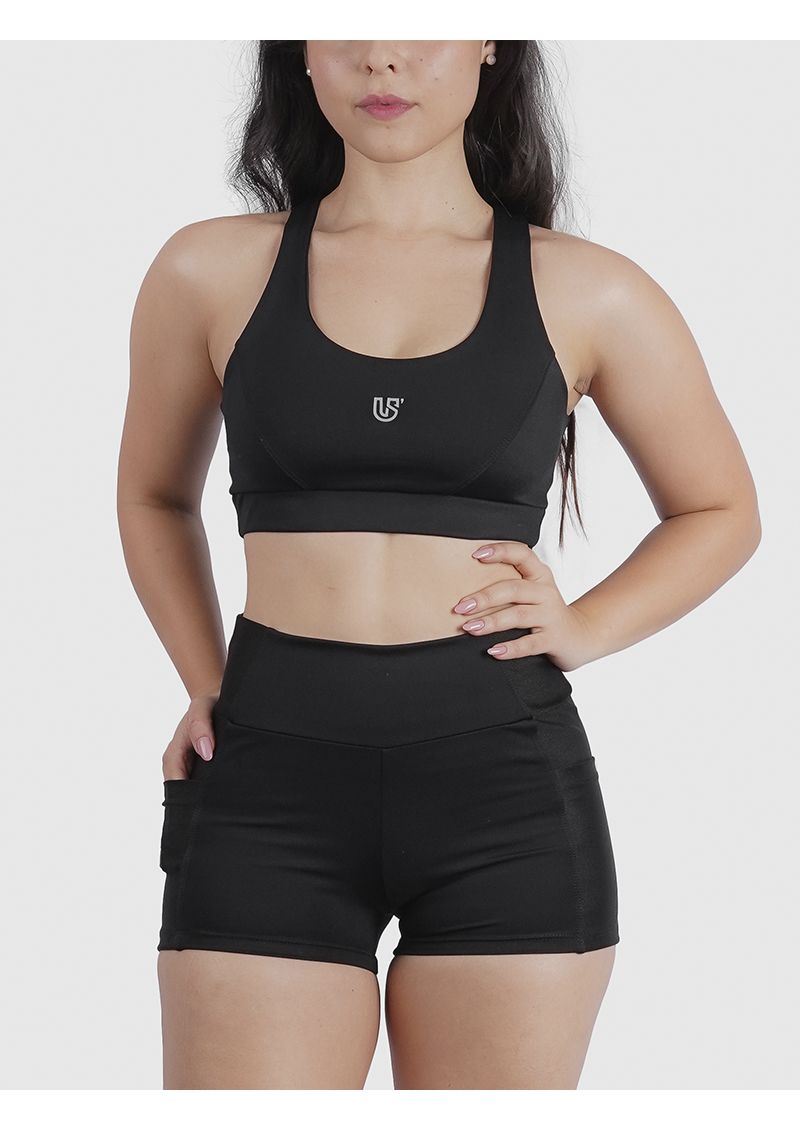 Top High Luna Usup Preto Compression Uv 50+ Elastico Com Bojo