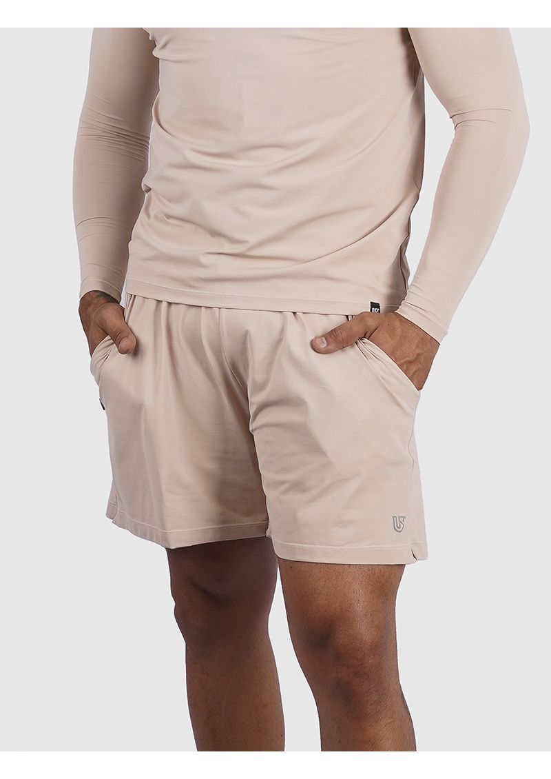 Short Duble Usup Creme Compression Poliamida Uv 50+ Bolsos Interno