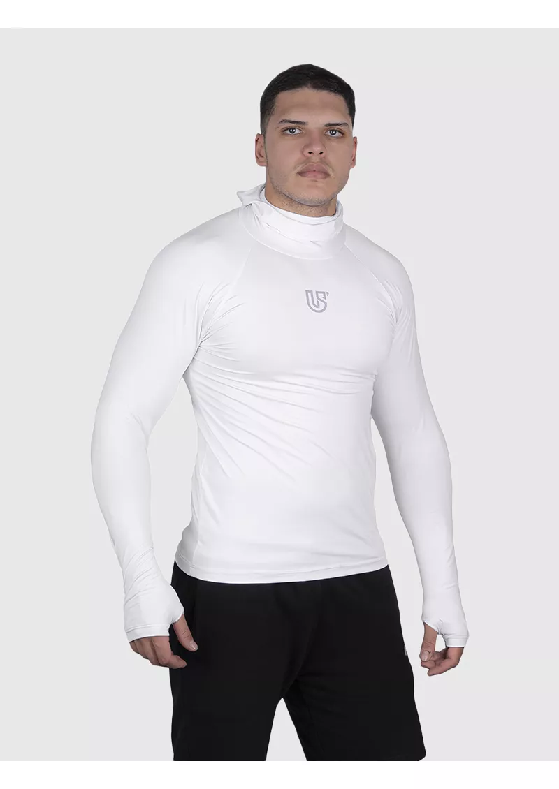 Camiseta Branca USUP Ninja Manga Longa Microdry UV50+ Com Abertura