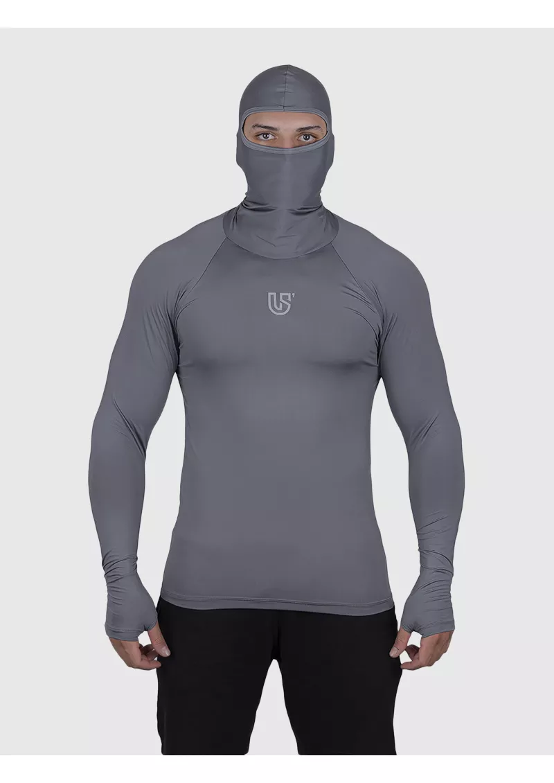 Camiseta Cinza USUP Ninja Manga Longa Microdry UV50+ Com Abertura