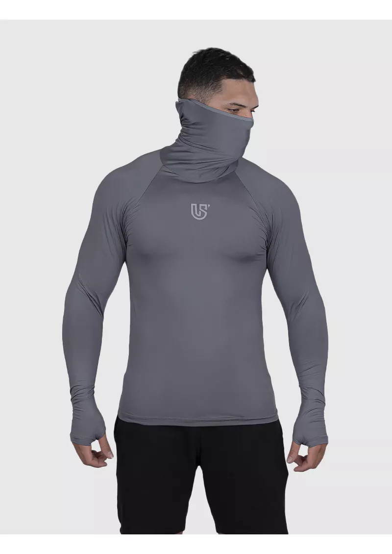 トップス CH MESH WARM UP JERSEY Camiseta Cinza USUP Ninja Manga Longa Microdry UV50+ Com Abertura