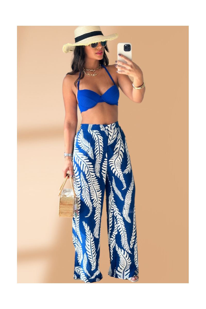 Calça Pantalona Azul Mandy