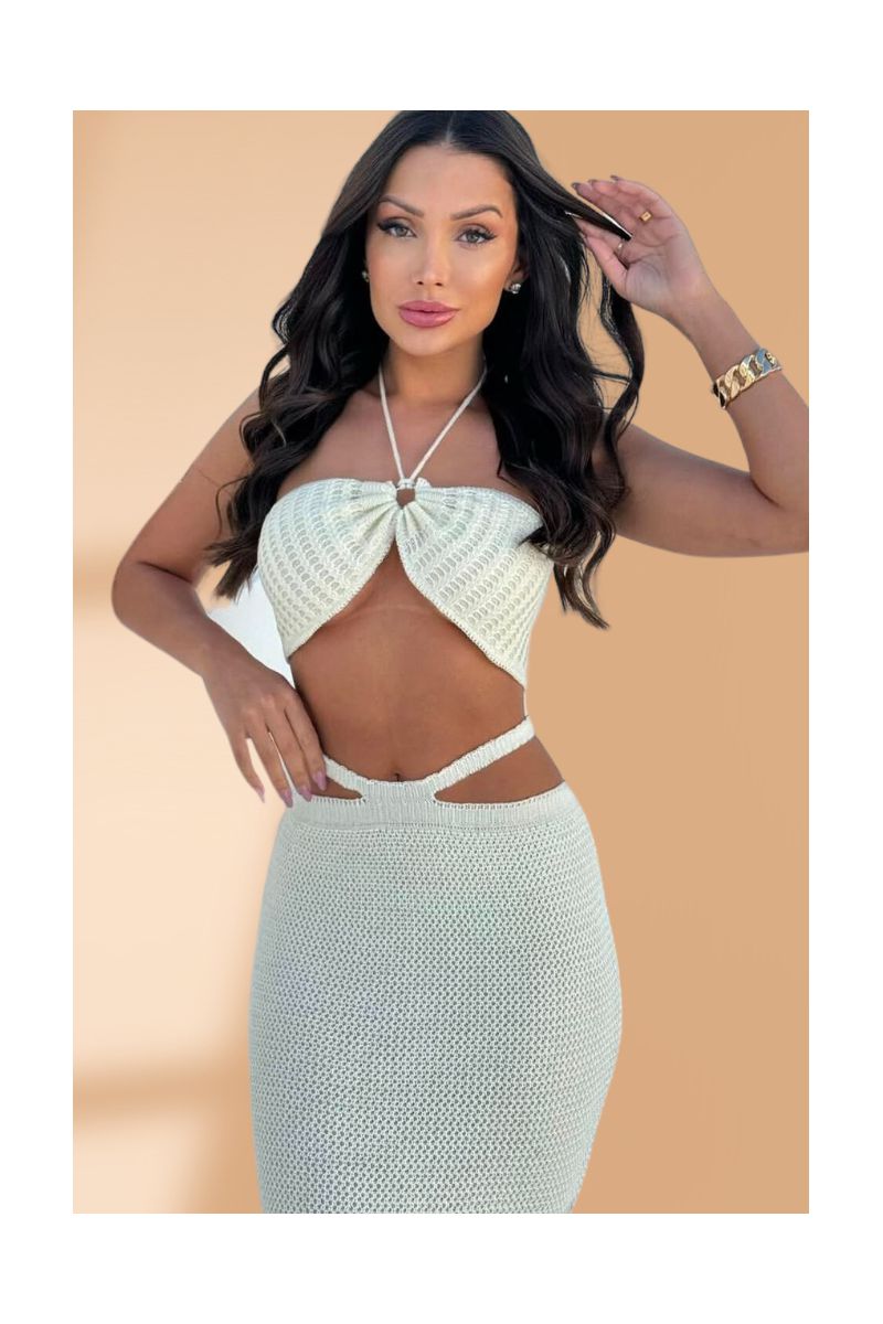 Conjunto Tricot Daria Creme