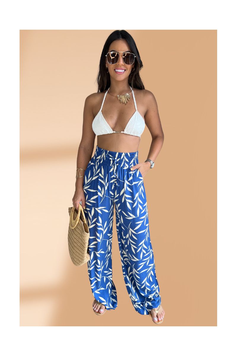 Calça Pantalona Azul Malia