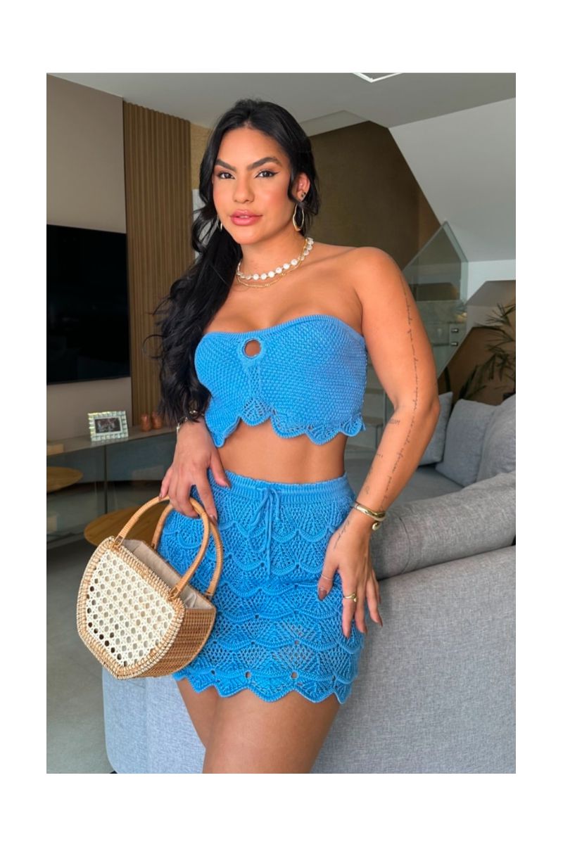 Conjunto Tricot Sereia Azul