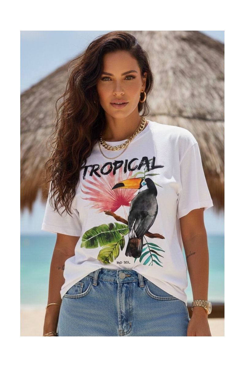 Camiseta Feminina Tropical