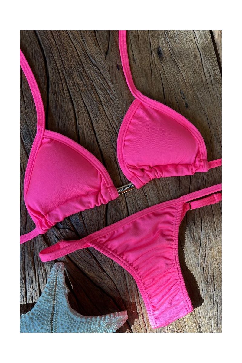 Biquíni Cortininha Marquinha de Fita Azul Rosa Chicelete Finy