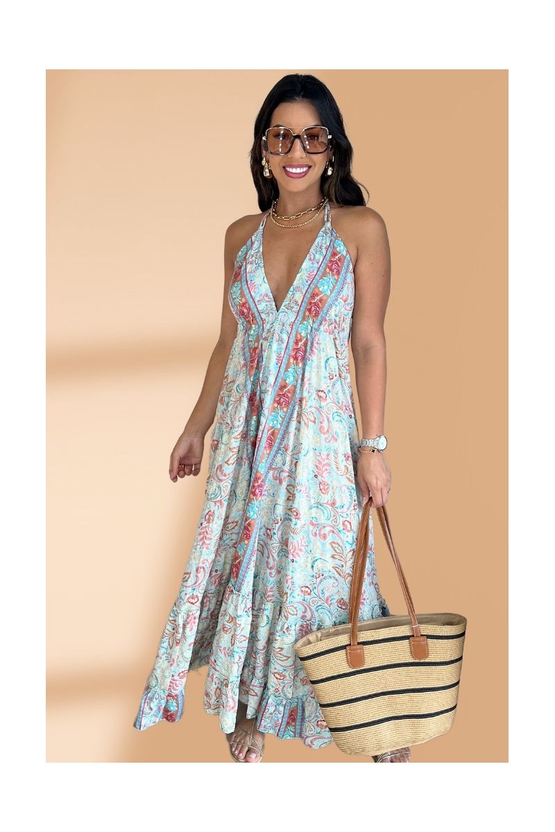 Vestido Seda Encanto Tropical