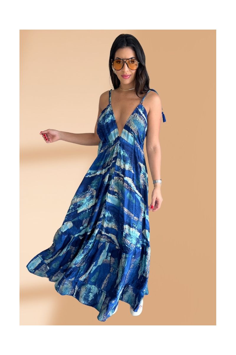 Vestido Seda Leveza Azul