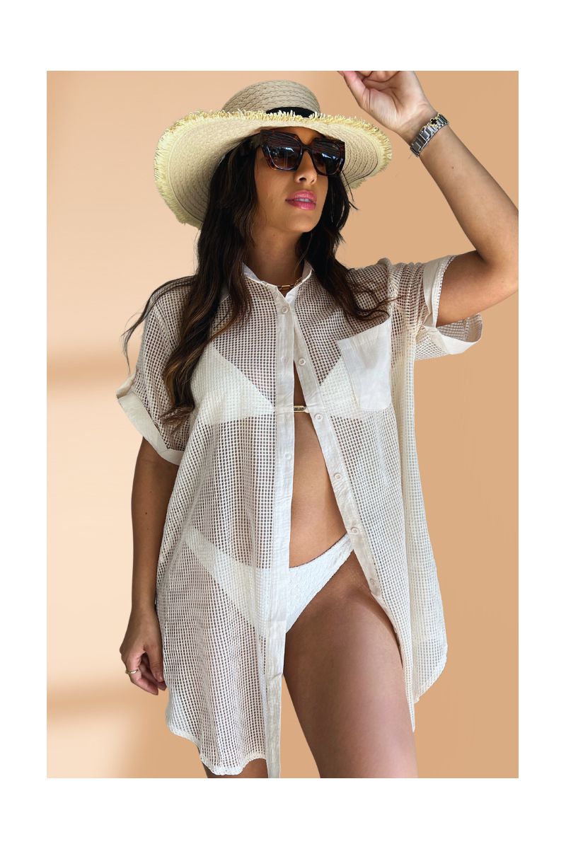 Saída de Praia Camisa Rendada Lua Off