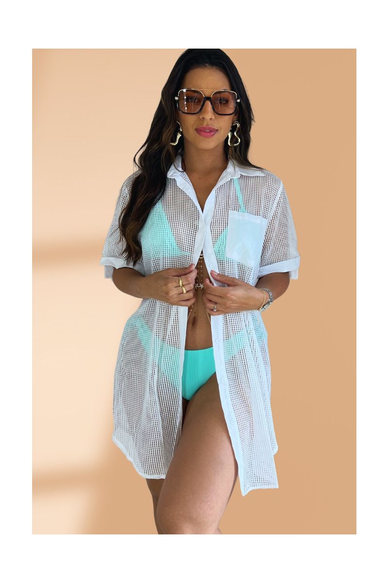 Saída de Praia Camisa Rendada Lua Branca