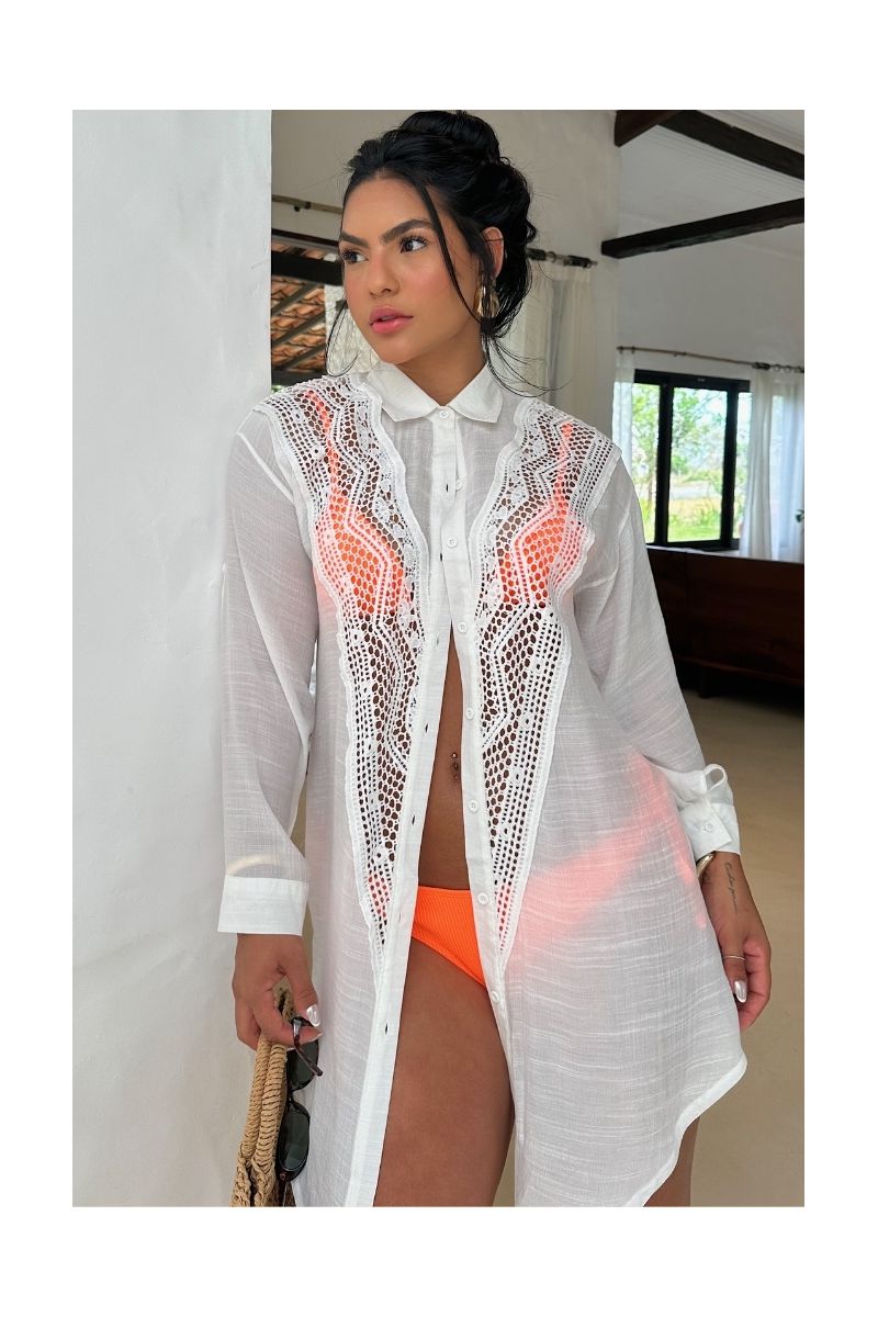 Camisa Saída de Praia Iara Branca
