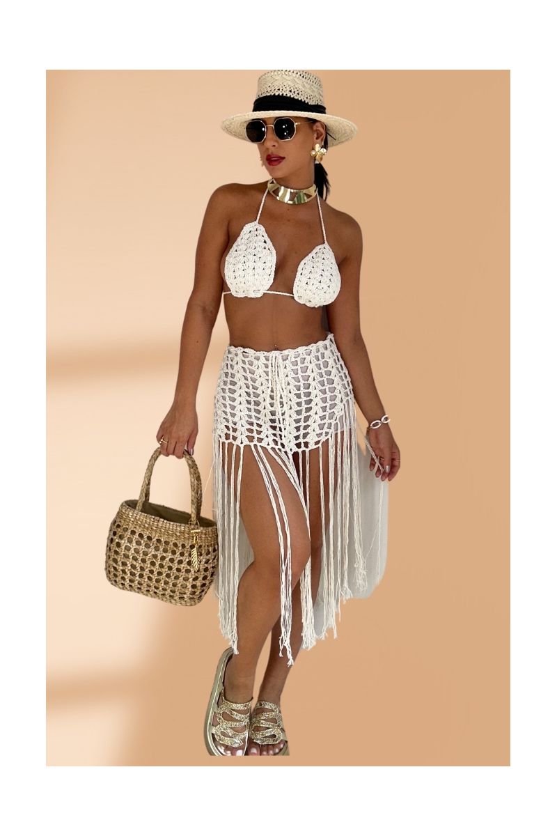 Conjunto Crochê Saida de Praia Cru