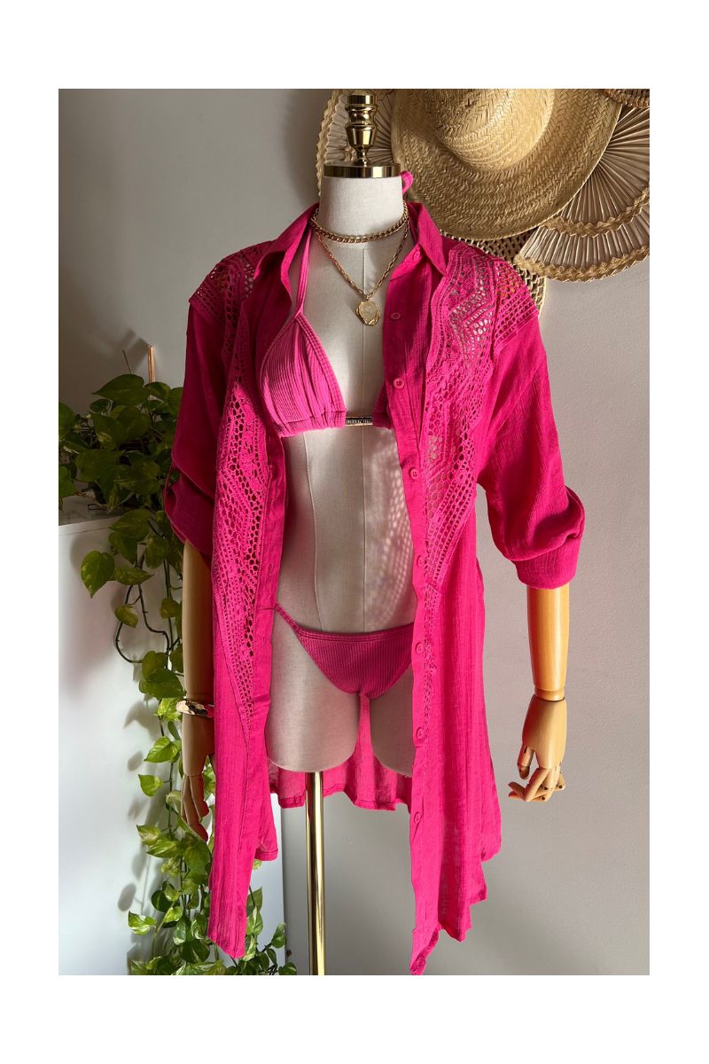 Saída de Praia Camisa Iara Pink