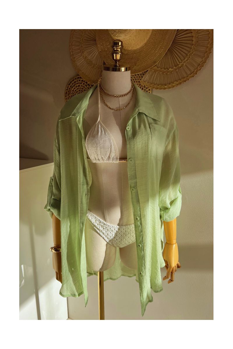 Saída de Praia Camisa Básica Verde Menta