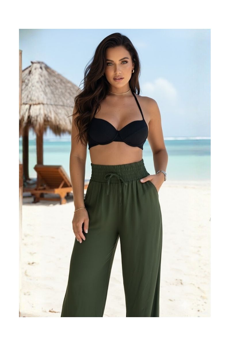Calça Pantalona Verde Musgo Malia