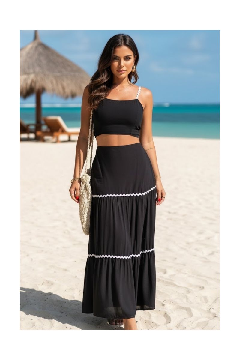 Conjunto Preto Viscose