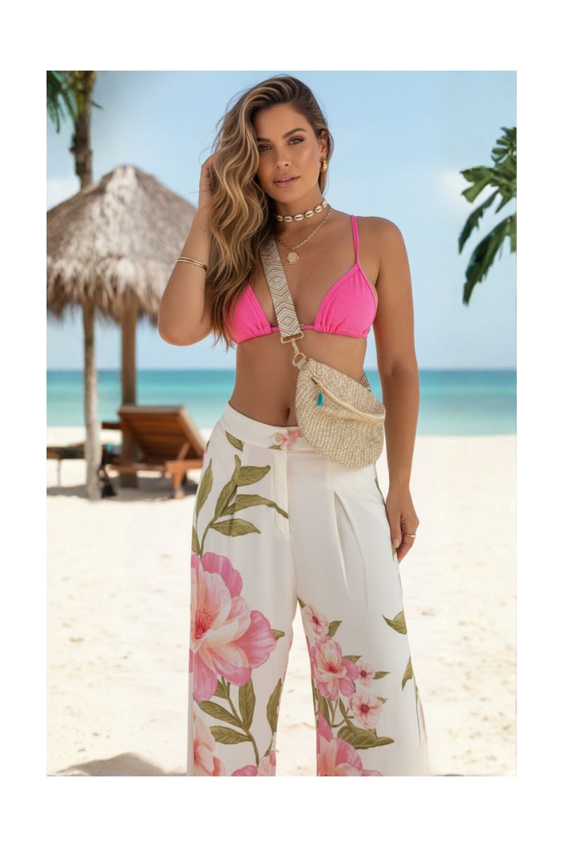 Calça Pantalona Rosas