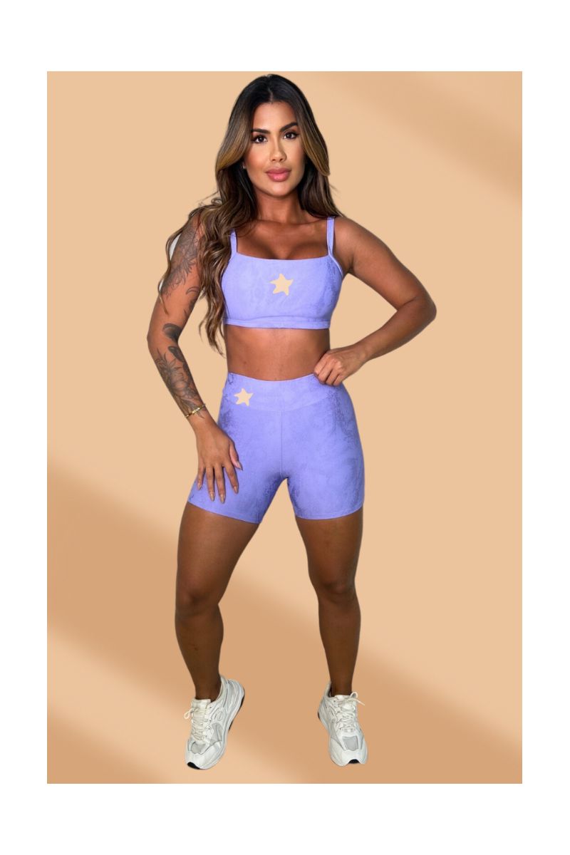 Conjunto Fitness Lilas Jacquard Evolution