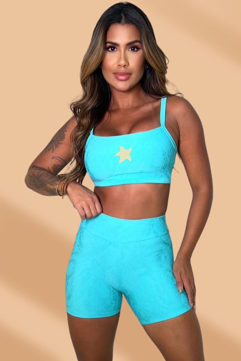 Conjunto Fitness Aqua Jacquard Evolution