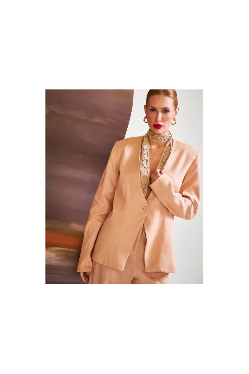 Blazer Luana Linho Pêssego