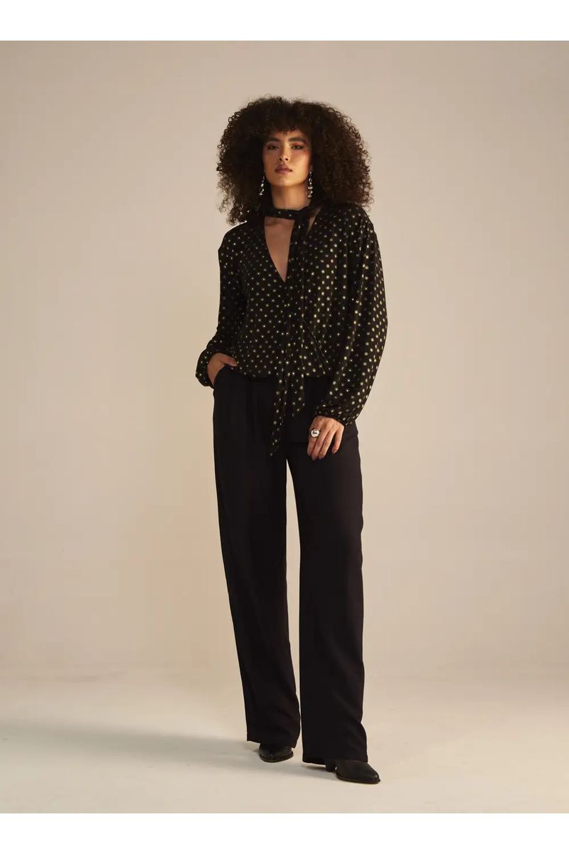 Calça Sommer Reta Franzida Preto