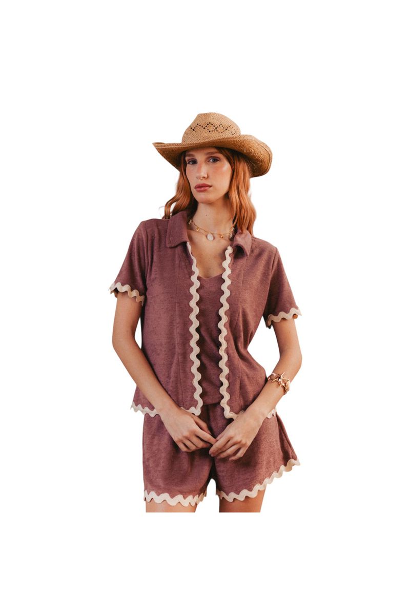 Camisa Serena Marrom Aquarella