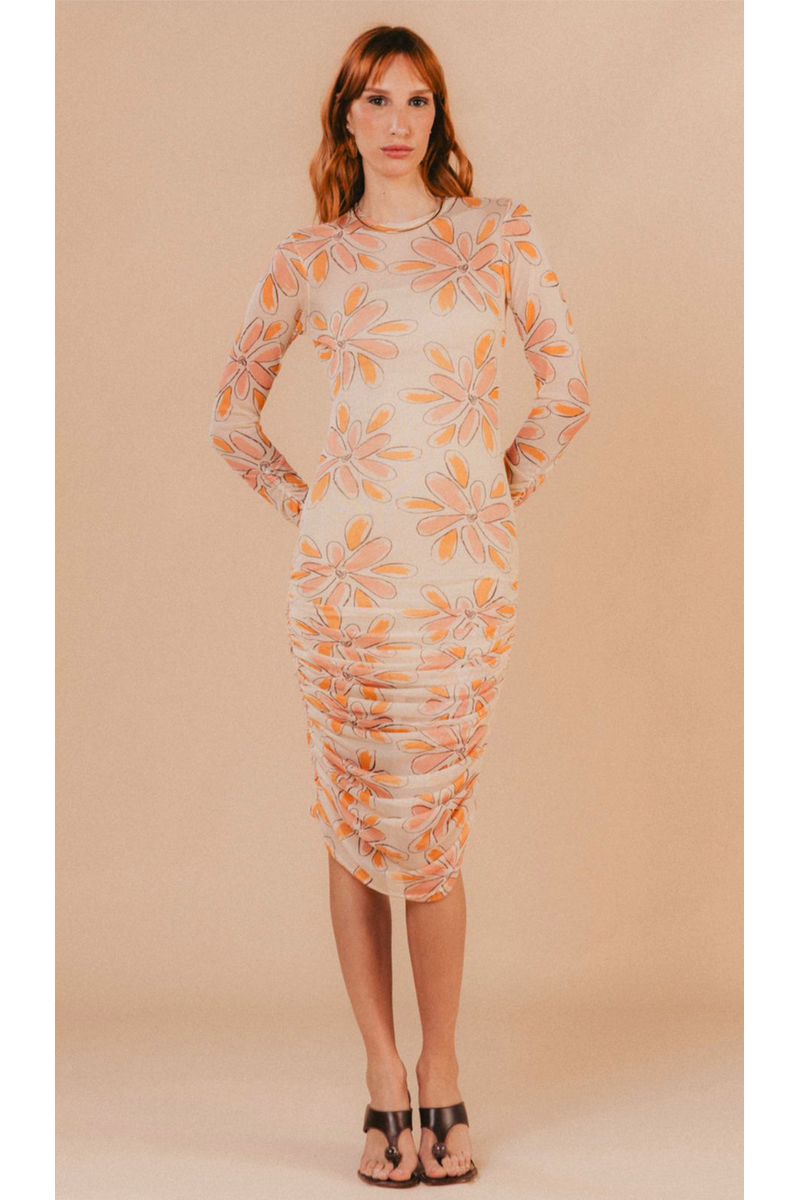 Vestido Valentina Estampa Flores Aquarella