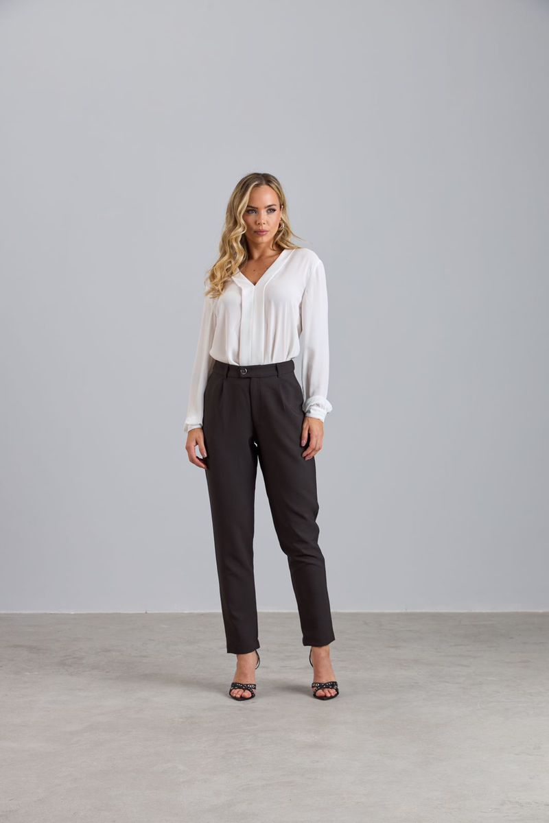 Calça Alfaiataria Com Prega Preto