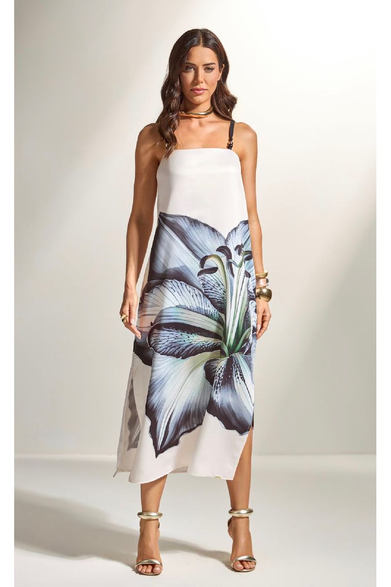 Vestido Midi Flor Localizada