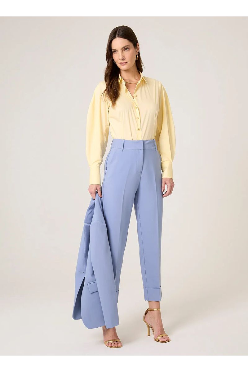 Calça Reta Barra Larga Dudalina Feminina