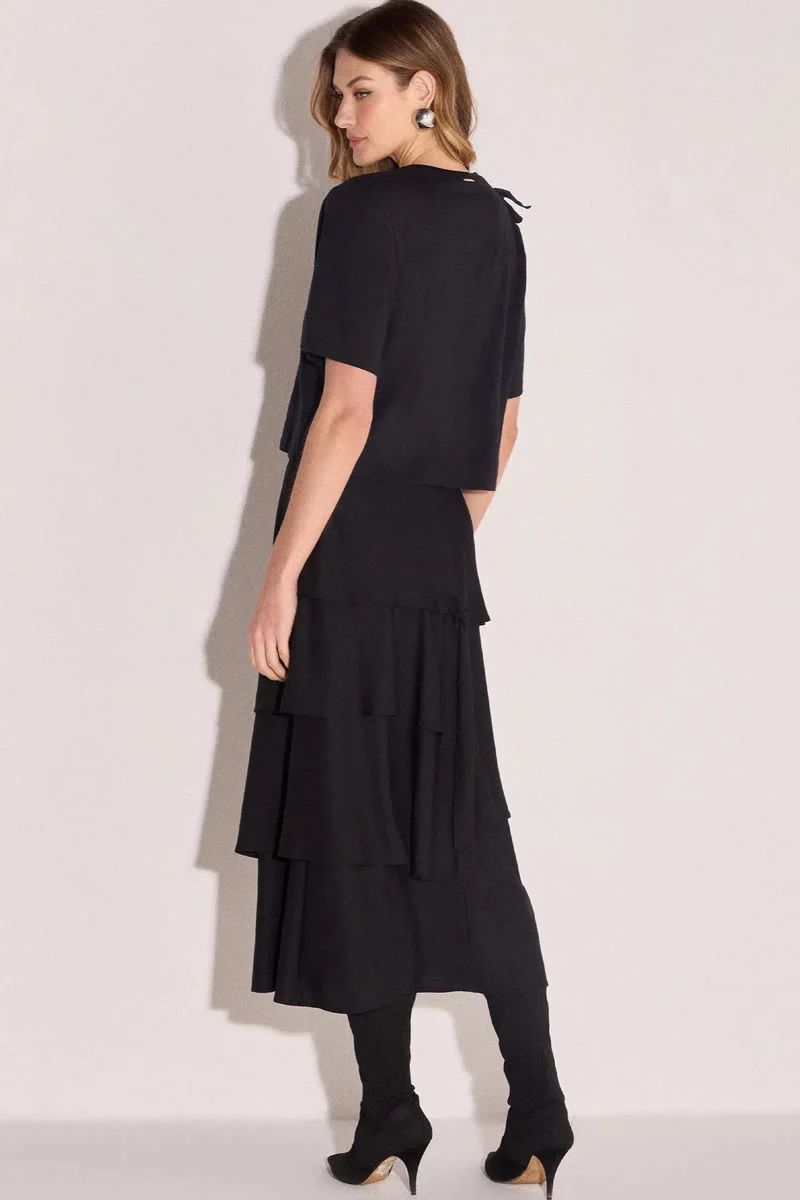 Blusa Com Babado Em Meia Malha