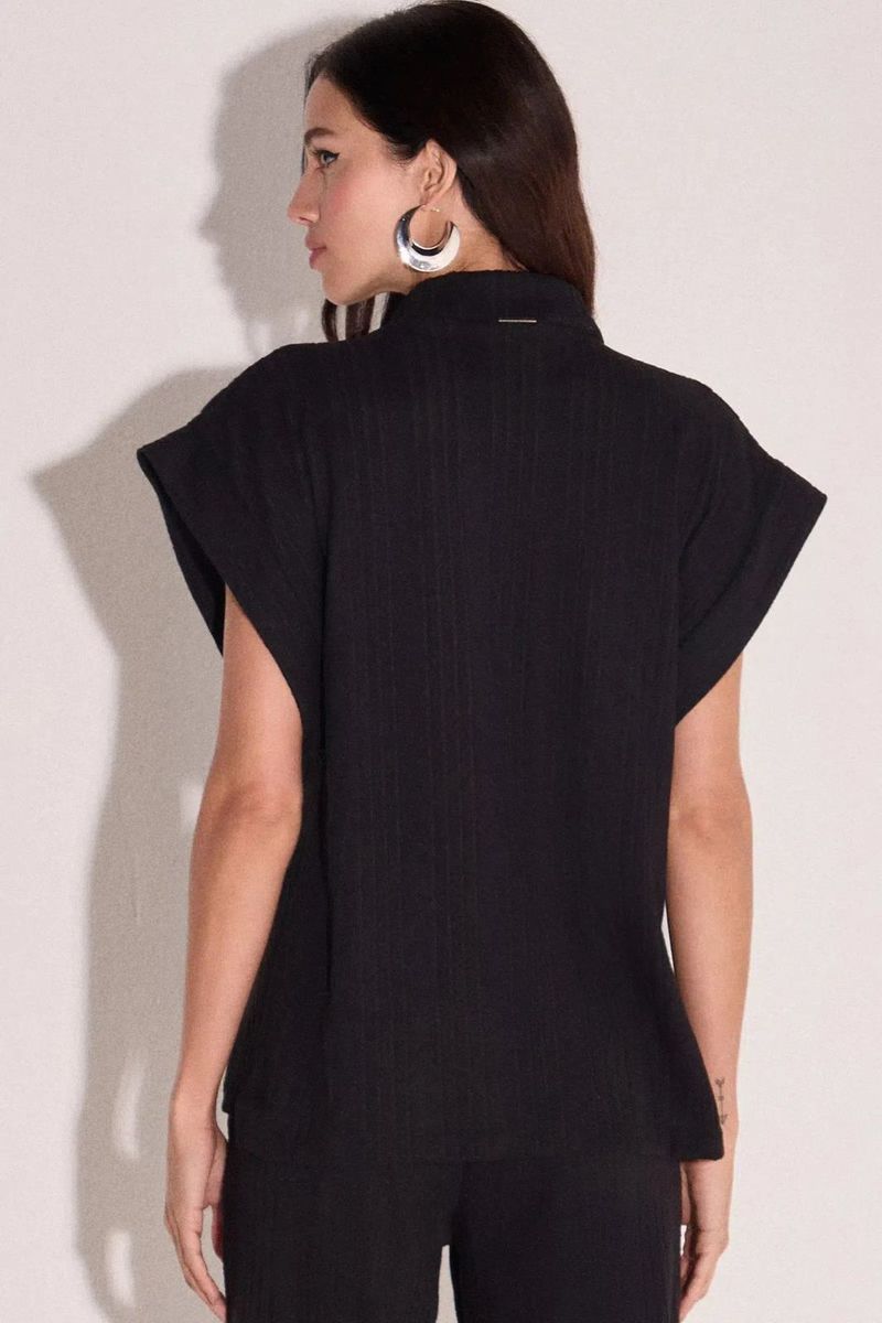 Blusa Em Malha Tricô Preto