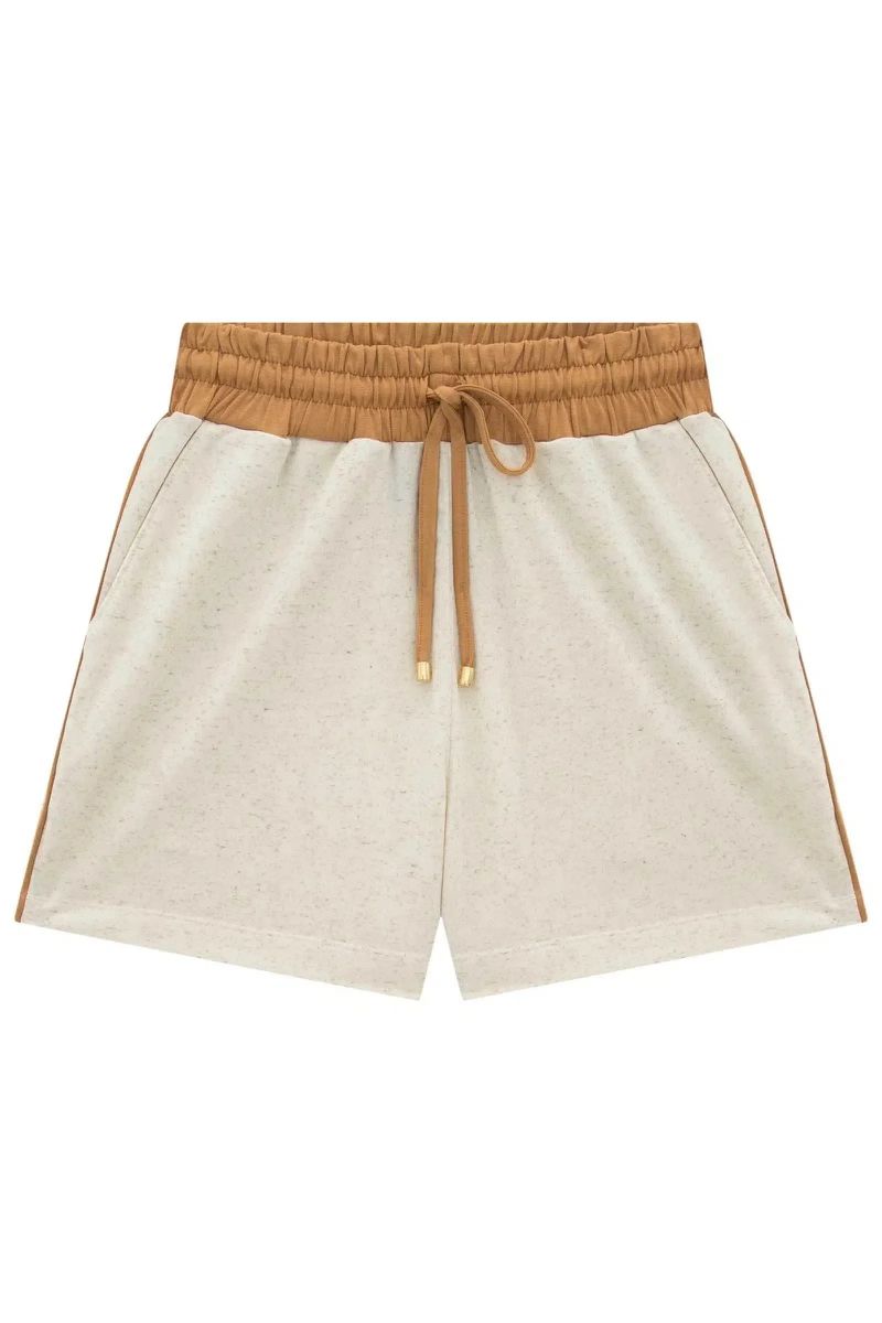 Shorts Cintura Alta Bicolor em Molevisco 77894 Linzzi