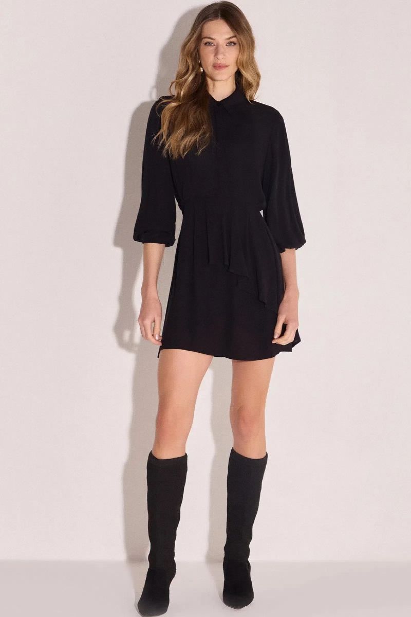 Vestido Chemise em Crepe Preto