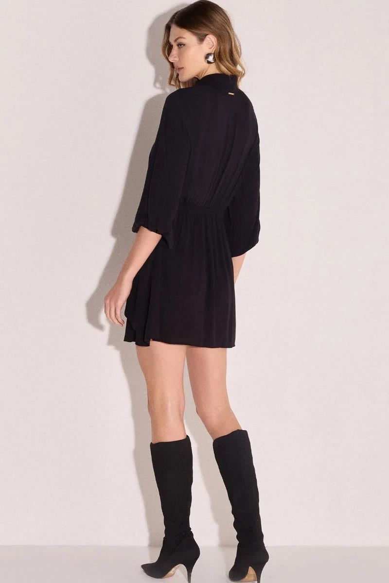 Vestido Chemise em Crepe Preto