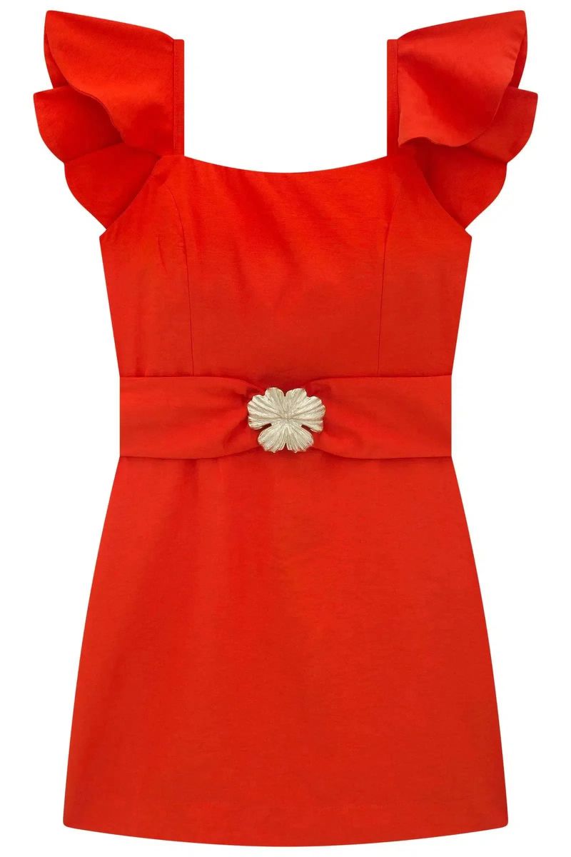 Vestido Curto em Blend de Viscose 