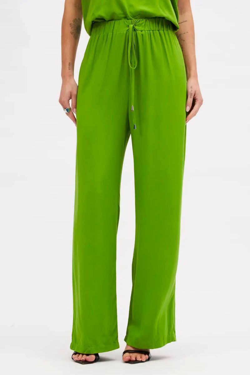 Calça Sommer Reta Franzida Verde Turim