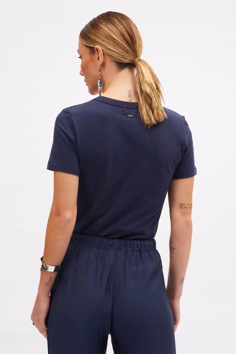 Camiseta Sommer Estampada Com Aplicação Azul Olympic