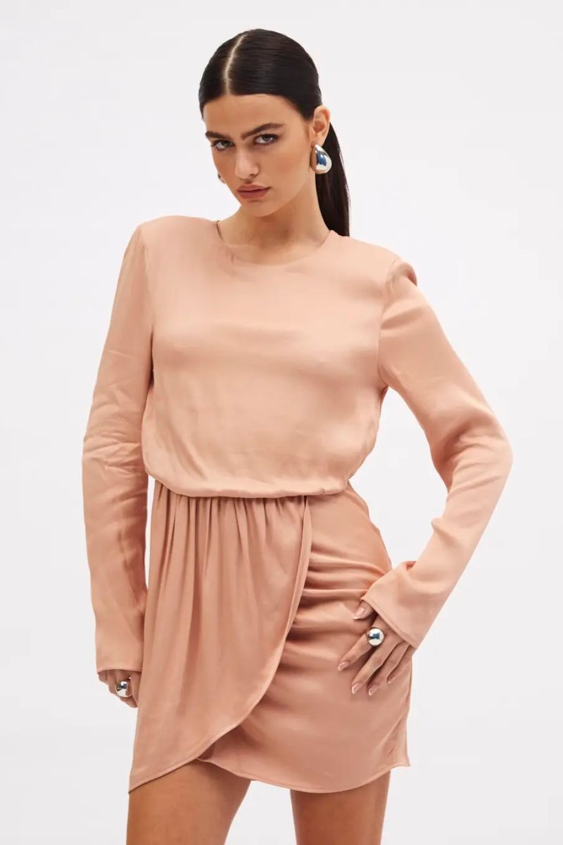 Vestido Curto Sommer Bege Torrone